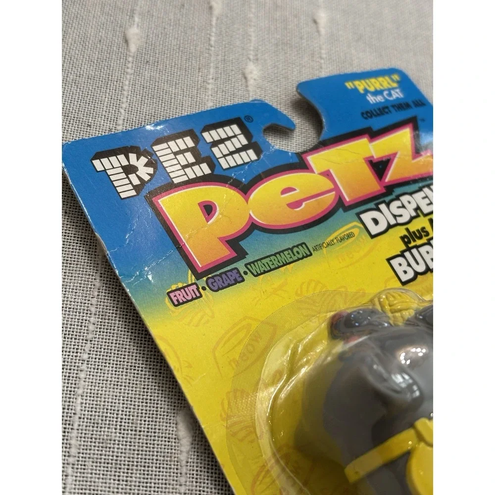 Vintage 1998 PEZ Petz Purrl the Cat Candy Dispenser IN PACKAGE WITH CANDY/GUM